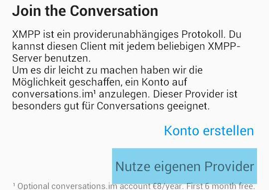 eigenen Provider nutzen